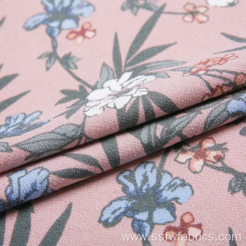 Crepe Logo Custom Floral Fabric Digital Printing